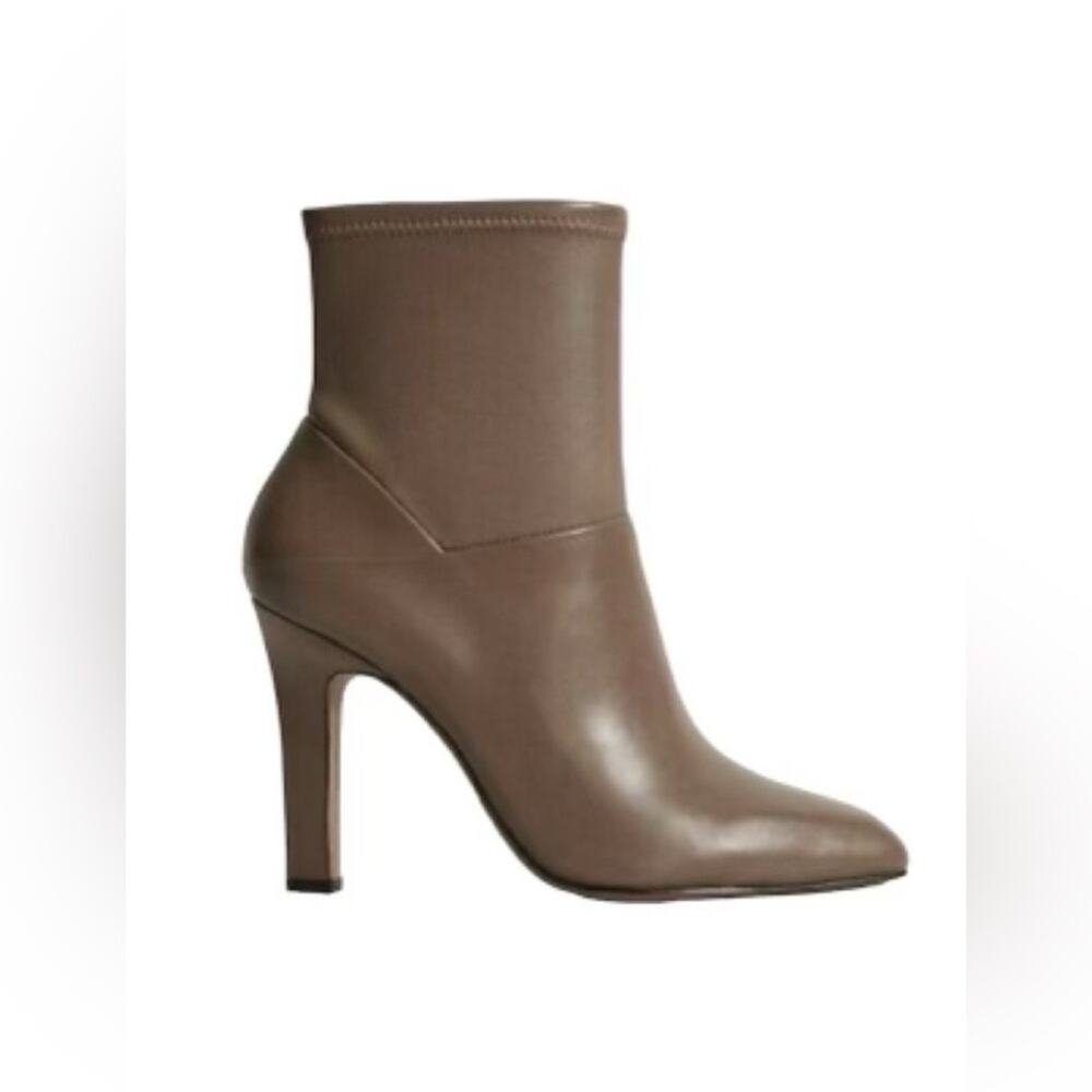 Reiss Carrie Taupe Leather Ankle Almond Toe Boots Women’s Size 8